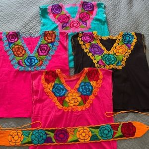 Mexican embroidered tops